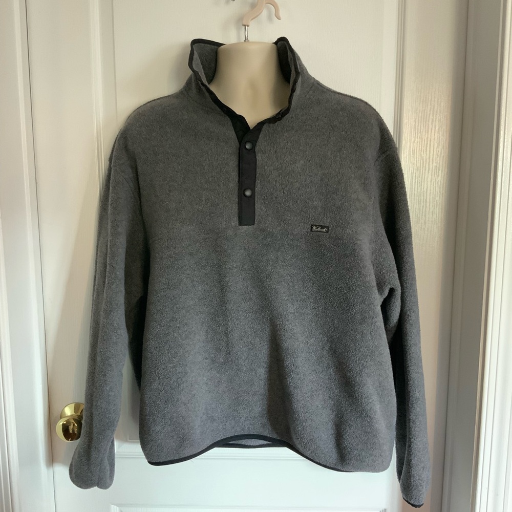 Woolrich Men's Charcoal Button Up Pullover Polartec